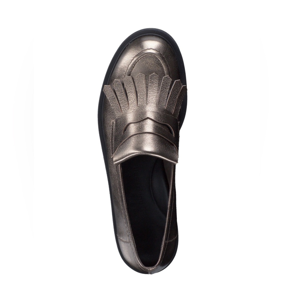 Paul Green NWOB Stacy Flat Women's Leather Shoes Loafers Grunge Metallic US 9.5